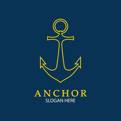 Anchor Logo Design Vector. Symbol of maritime icon or ocean business