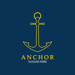 Anchor Logo Design Vector. Symbol of maritime icon or ocean business