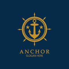 Anchor Logo Design Vector. Symbol of maritime icon or ocean business