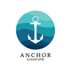 Anchor Logo Design Vector. Symbol of maritime icon or ocean business