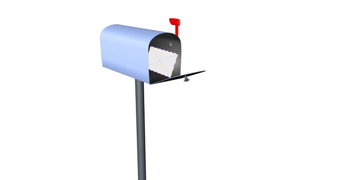 3D animation of letter delivery to the mailbox. can be used as a video screensaver.