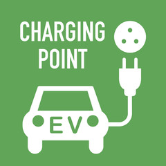 Sign for electric vehicle charging pont