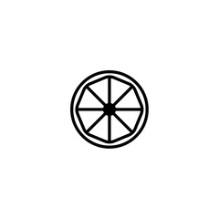 Lemon slice icon. Thin lines sign. eps ten
