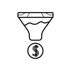 Sales funnel icon vector photo