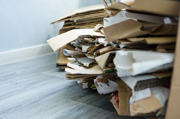 Recycling garbage. Recycling old paper products to be reused. ecology. Waste paper sorting