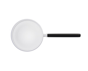 Zoom lens magnifier on a white background. Magnifying equipment instrument, magnifier loupe. 3d render