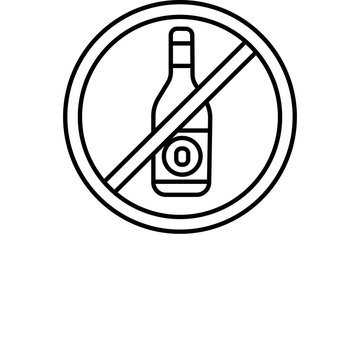 No alcohol icon vector illustration photo