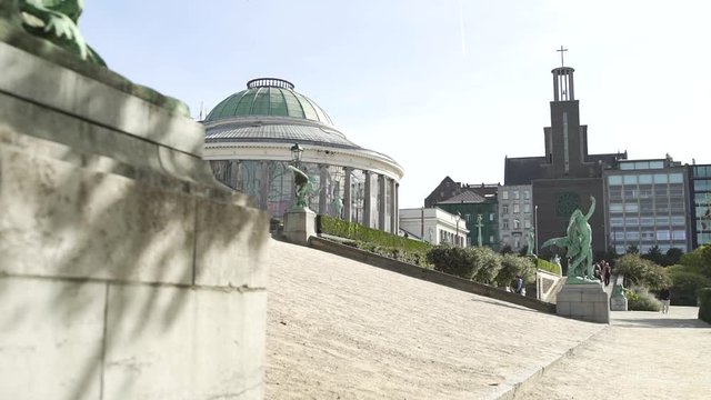 Le botanique in Brussels Belgium during a sunny clear blue sky day