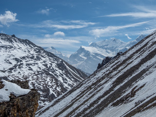 View of the Annapurna massif prior to Thorang La pass