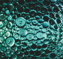 abstract background with bubbles. Mixture of oil and water. creative photography, illusion.