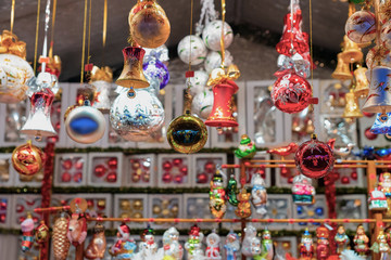 Christmas tree decorations in Christmas Market Germany Town Hall Berlin