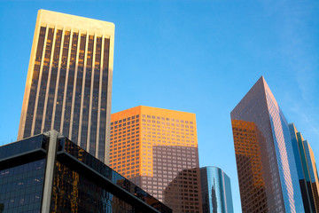 Obraz premium Skyline of buildings at downtown financial district in Los Angeles, California, United States