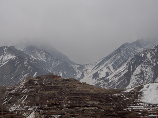 View of the pass Thorang La of the Annapurna Trek, Nepal