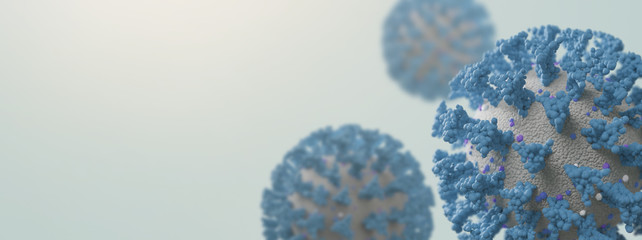  Coronavirus with copy space - 3d rendering