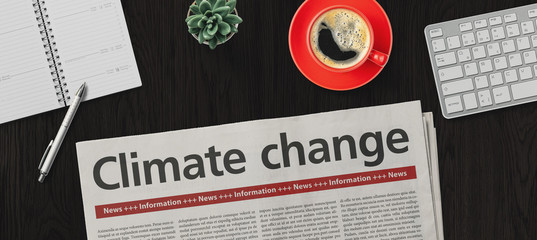 Newspaper on a desk -  Climate change
