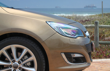 Obraz na płótnie Canvas Car parked near the beach