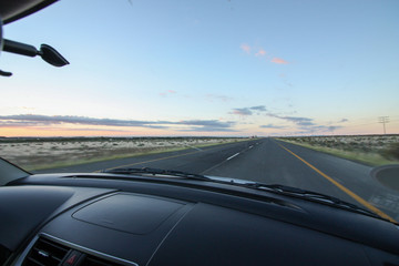 View from car windscreen