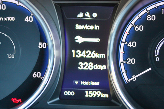 Vehicle with digital service indicator