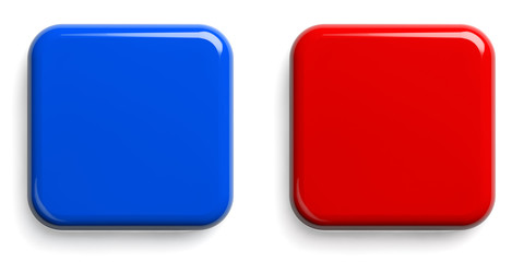 Red Button and Blue Button - Isolated