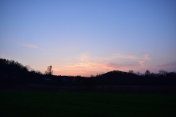 Fototapeta na wymiar morning sunrise and sunset color sky nature landscape trees
