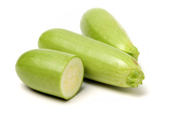 zucchini courgette isolated on white background 