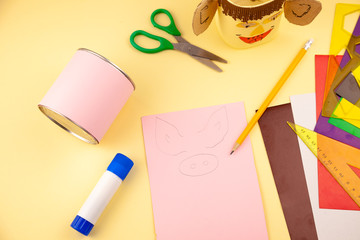 Step 23. Step-by-step instructions on how to make a stand for stationery from recycled materials....
