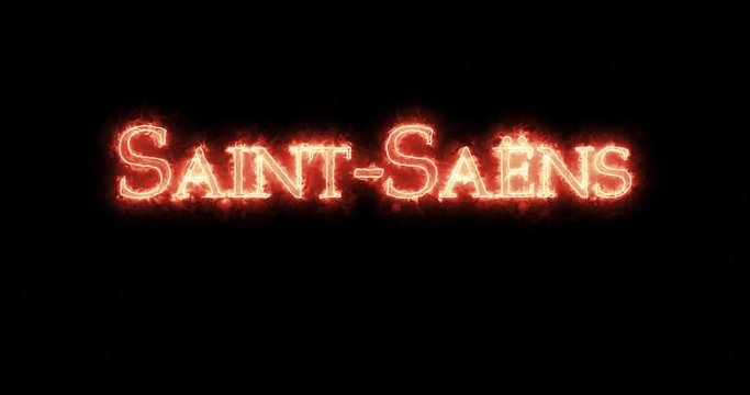 Saint Saens written with fire. Loop