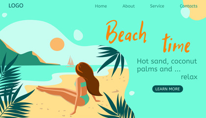 Flat design web page templates for summer vacation, travel. Vector illustration for website and mobile website