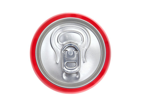 Red can of soda, view from the top Stock Photo | Adobe Stock