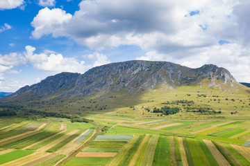 Aerial view of Carpathian mountains.