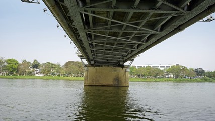 metal bridge over perfume river