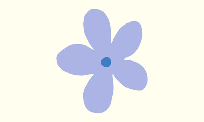 set of simple summer flowers drawings. abstract flower illustration. hand drawn vector art. color illustration