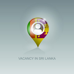 3d image of a geo location symbol on a gray background. Job search and vacancies in SRI LANKA. Design for banners, posters, web sites, advertising. Vector illustration, isolated object.