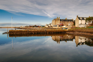 Fototapeta premium Findhorn on the moray coast tranquil view 