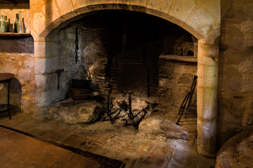 Kitchen in French medieval castle