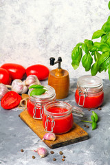 Tasty homemade tomato puree