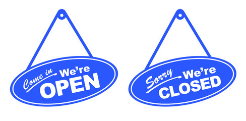 open closed sign on white background