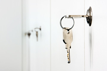 Locked office cabinets