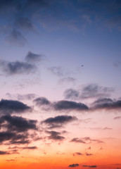 sunset in the sky in Istanbul