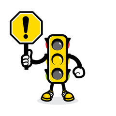 yellow traffic light vector design