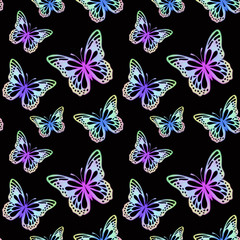 seamless background with butterflies