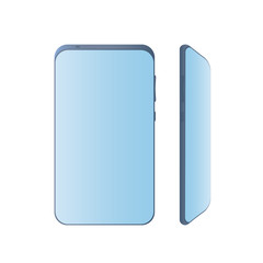 Vector touchscreen mobile phone. The smartphone is isolated on a white background. 