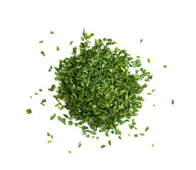 dried parsley isolated on white background
