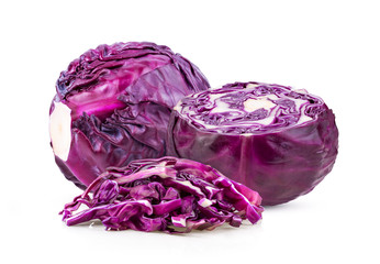 Red cabbage  isolated on white background