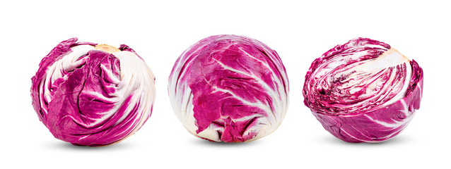 Fresh red radicchio isolated on white