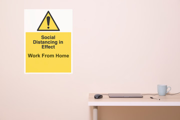 Home office for working from home and self isolation during Coronavirus outbreak