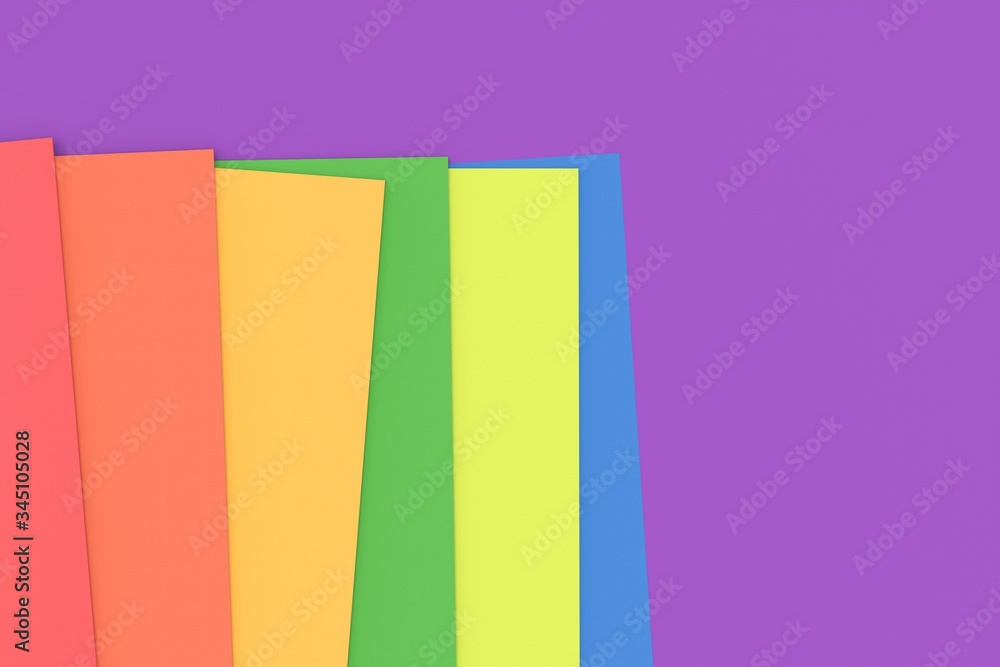 Leinwandbilder Abstract Colorful paper texture background. Minimal geometric top view simple copy space for backdrop design