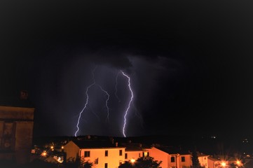 lightning strike at night