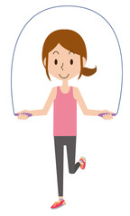 縄跳び　エクササイズ　女性　ダイエット