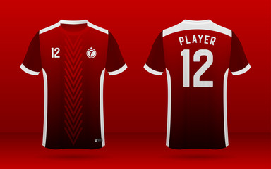 Football jersey, Soccer jersey, Sport team jersey front and back template.